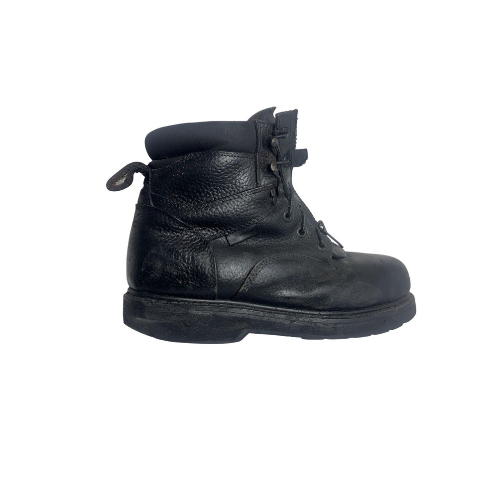 RedHead Combat Work Boots Mens Sz 10.5‎ W Black Leather Steel Toe Hiking Hunting
